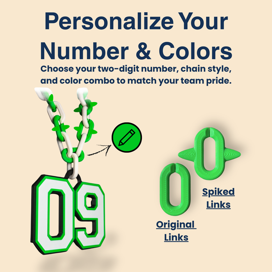 Varsity Spiked Number Chain