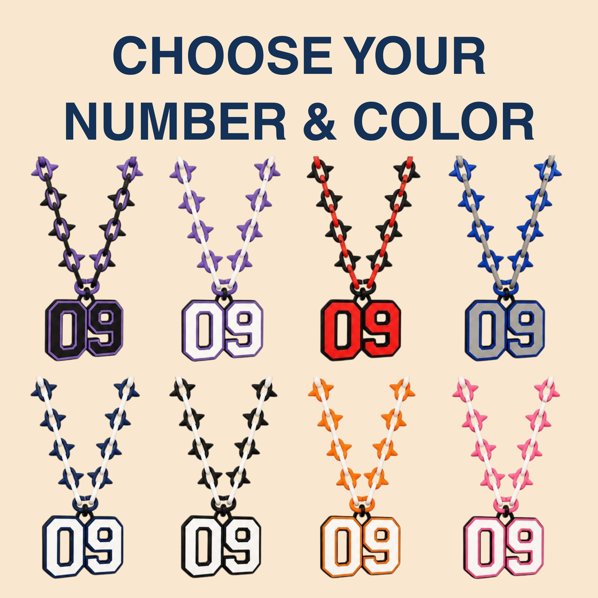 Varsity Spiked Number Chain