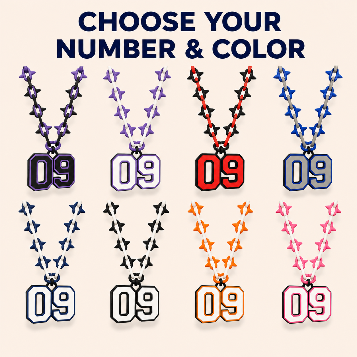Varsity Spiked Number Chain