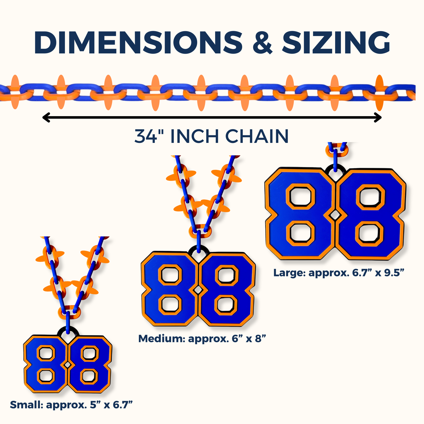 Varsity Spiked Number Chain
